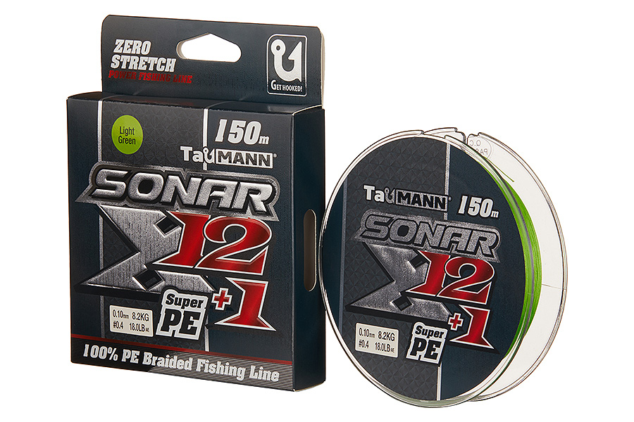 Шнур TauMANN Sonar X12+1 PE 150m #0.4 (0.10mm) Light Green