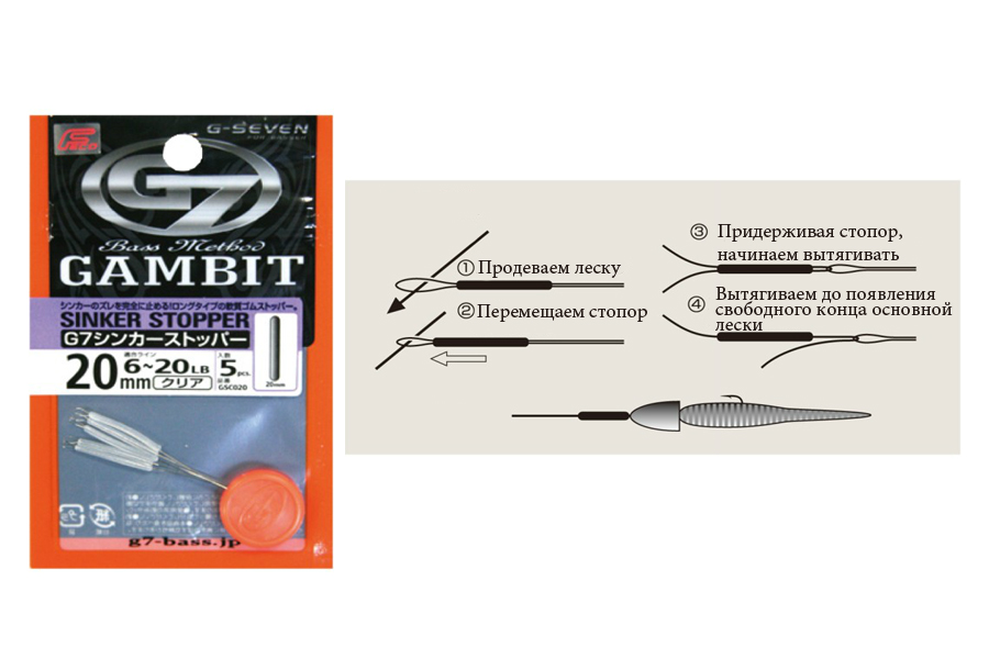 Стопоры G7 sinker stopper 20mm clear