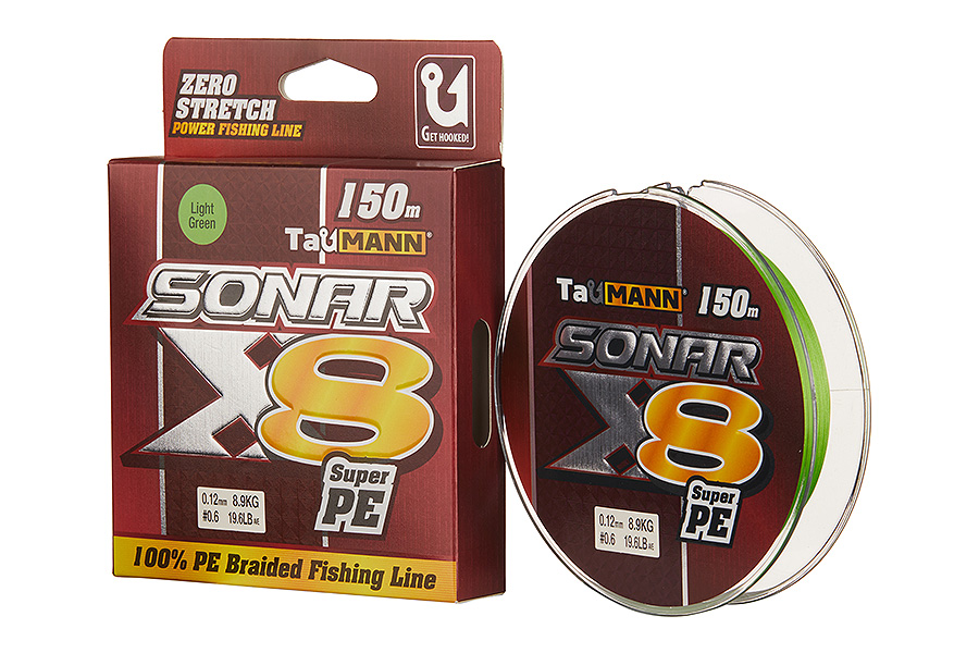 Шнур TauMANN Sonar PE X8 150m #0.6 (0.12mm) Light Green