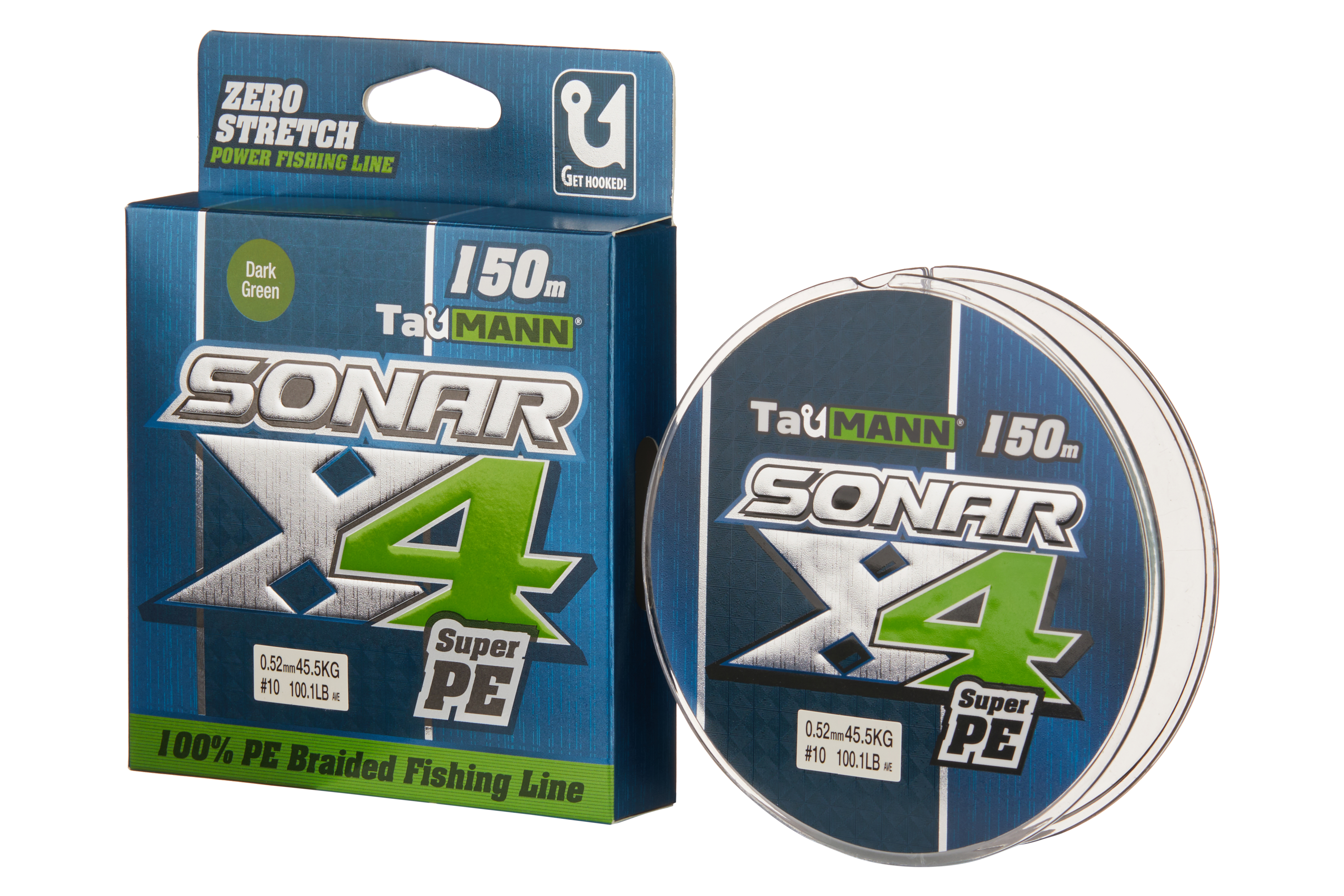 Леска плетёная TauMANN Sonar PE X4 150m #10 (0.52mm) Dark Green