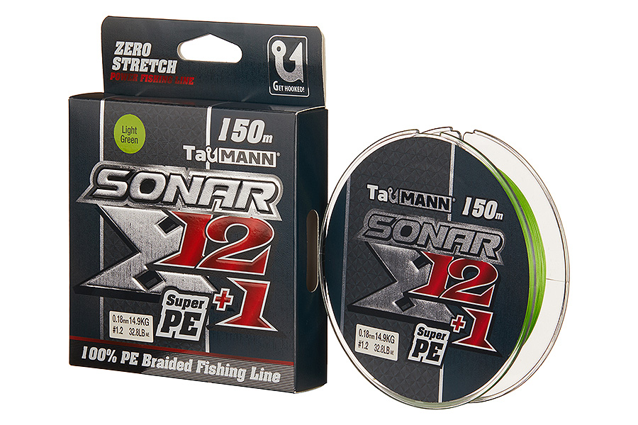 Шнур TauMANN Sonar X12+1 PE 150m #1.2 (0.18mm) Light Green