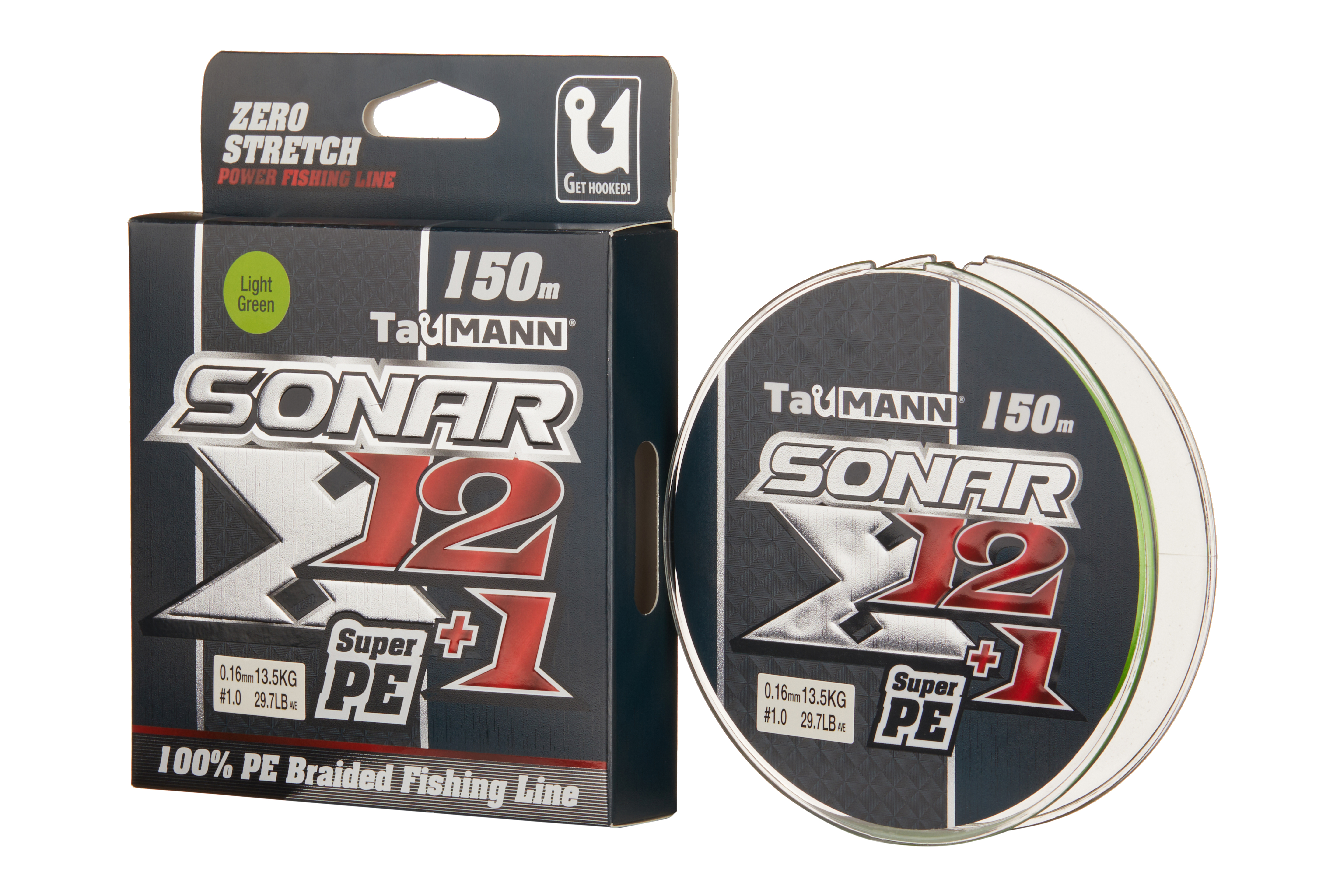 Шнур TauMANN Sonar X12+1 PE 150m #1.0 (0.16mm) Light Green