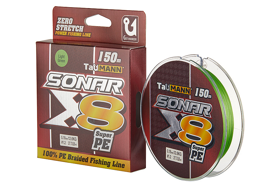 Шнур TauMANN Sonar PE X8 150m #1.2 (0.18mm) Light Green