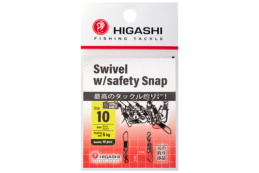 Карабин с вертлюгом HIGASHI Swivel w/Safety Snap
