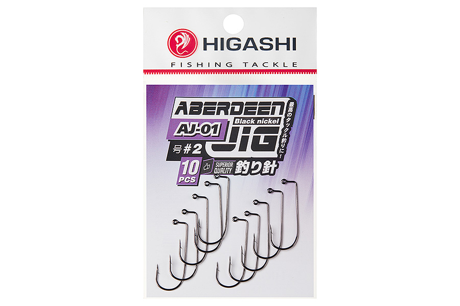 Офсетные крючки HIGASHI Aberdeen Jig AJ-01 #2 Black nickel
