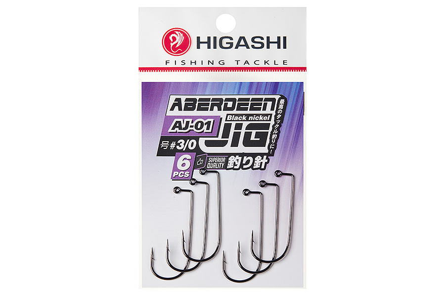 Офсетные крючки HIGASHI Aberdeen Jig AJ-01 #3/0 Black nickel