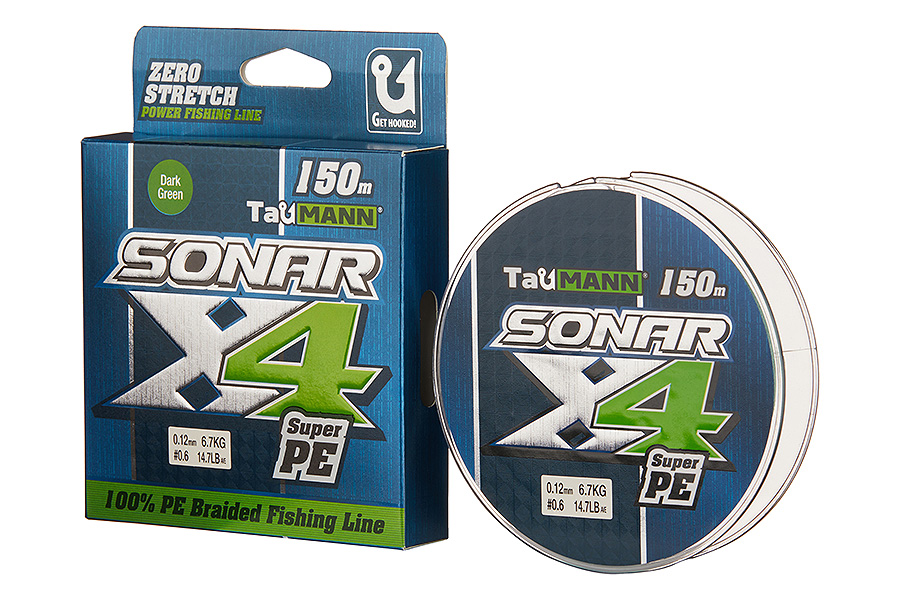 Шнур TauMANN Sonar PE X4 150m #0.6 (0.12mm) Dark Green