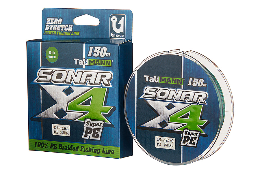 Шнур TauMANN Sonar PE X4 150m #1.5 (0.20mm) Dark Green