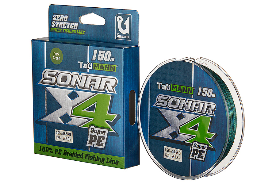 Шнур TauMANN Sonar PE X4 150m #2.5 (0.26mm) Dark Green