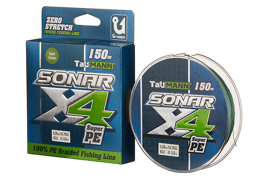 Шнур TauMANN Sonar PE X4 150m #3.0 (0.28mm) Dark Green