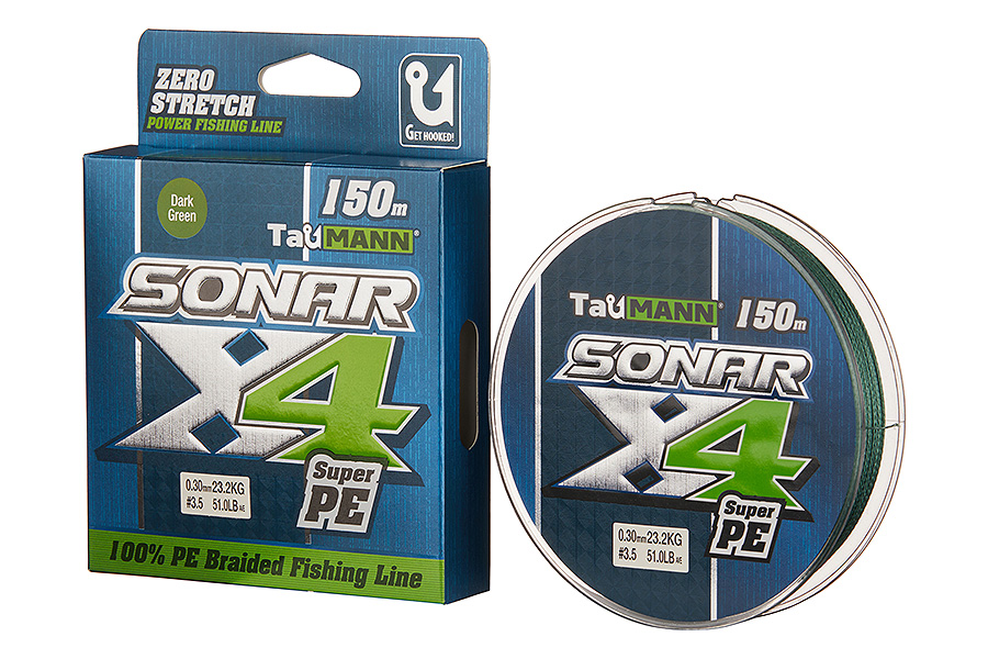 Шнур TauMANN Sonar PE X4 150m #3.5 (0.30mm) Dark Green