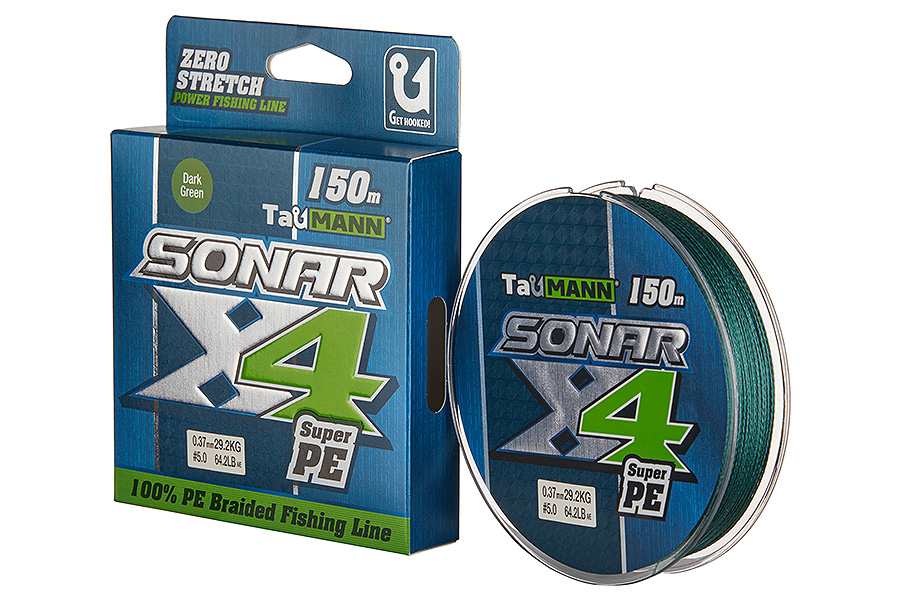 Шнур TauMANN Sonar PE X4 150m #5 (0.37mm) Dark Green