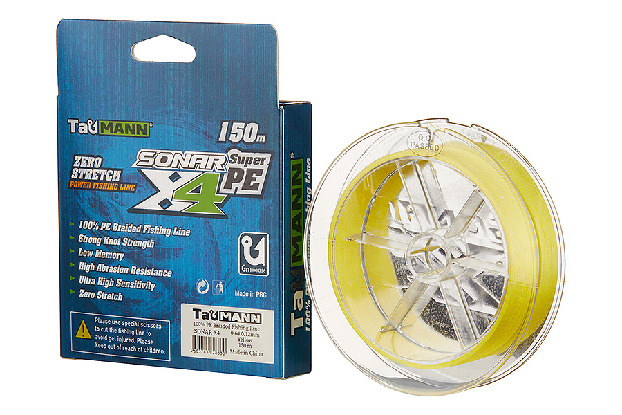 Шнур TauMANN Sonar PE X4 150m #0.6 (0.12mm) Yellow