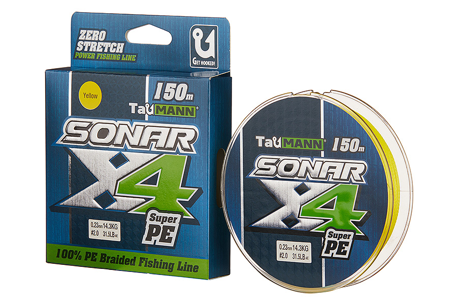 Шнур TauMANN Sonar PE X4 150m #2.0 (0.23mm) Yellow