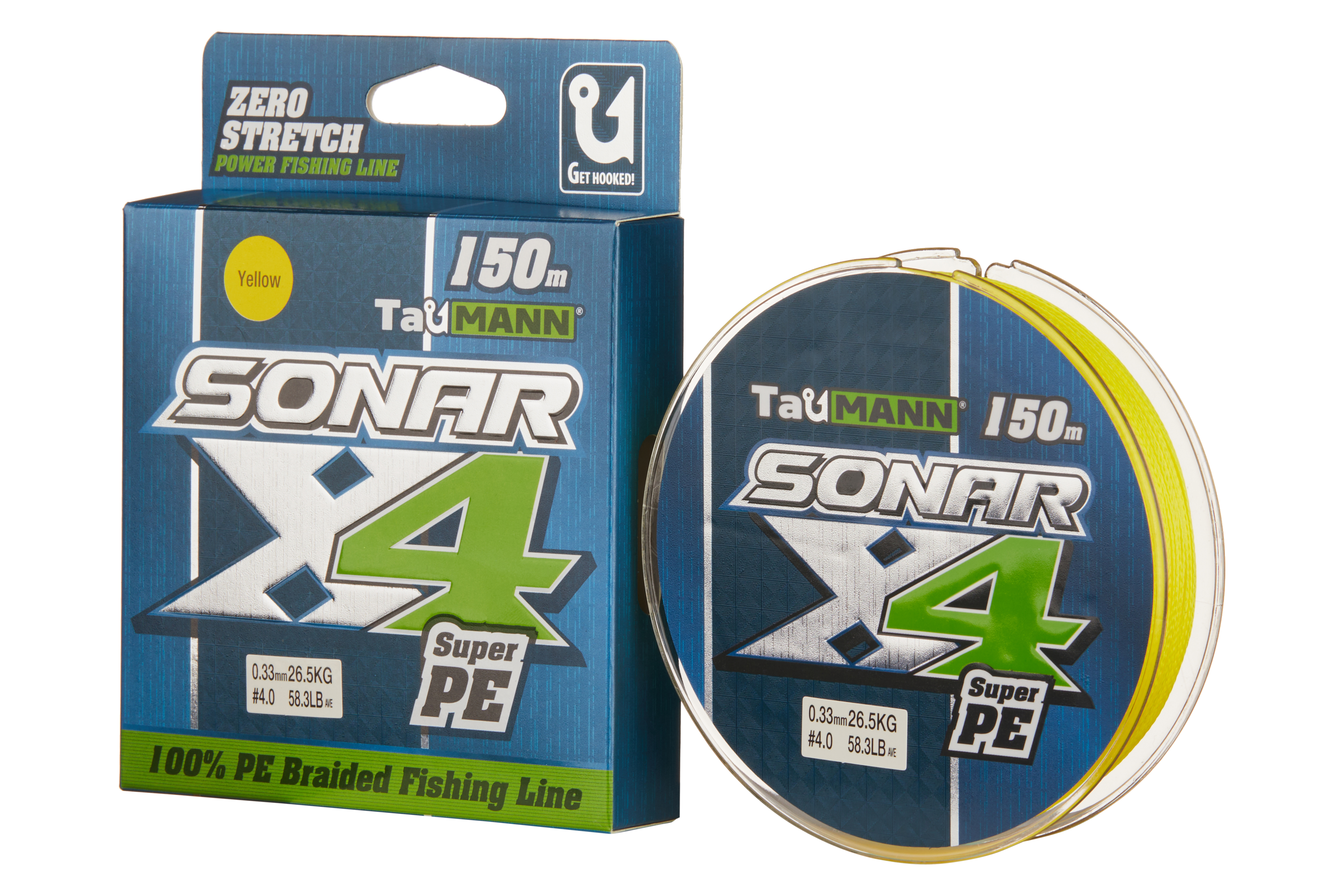 Шнур TauMANN Sonar PE X4 150m #4 (0.33mm) Yellow