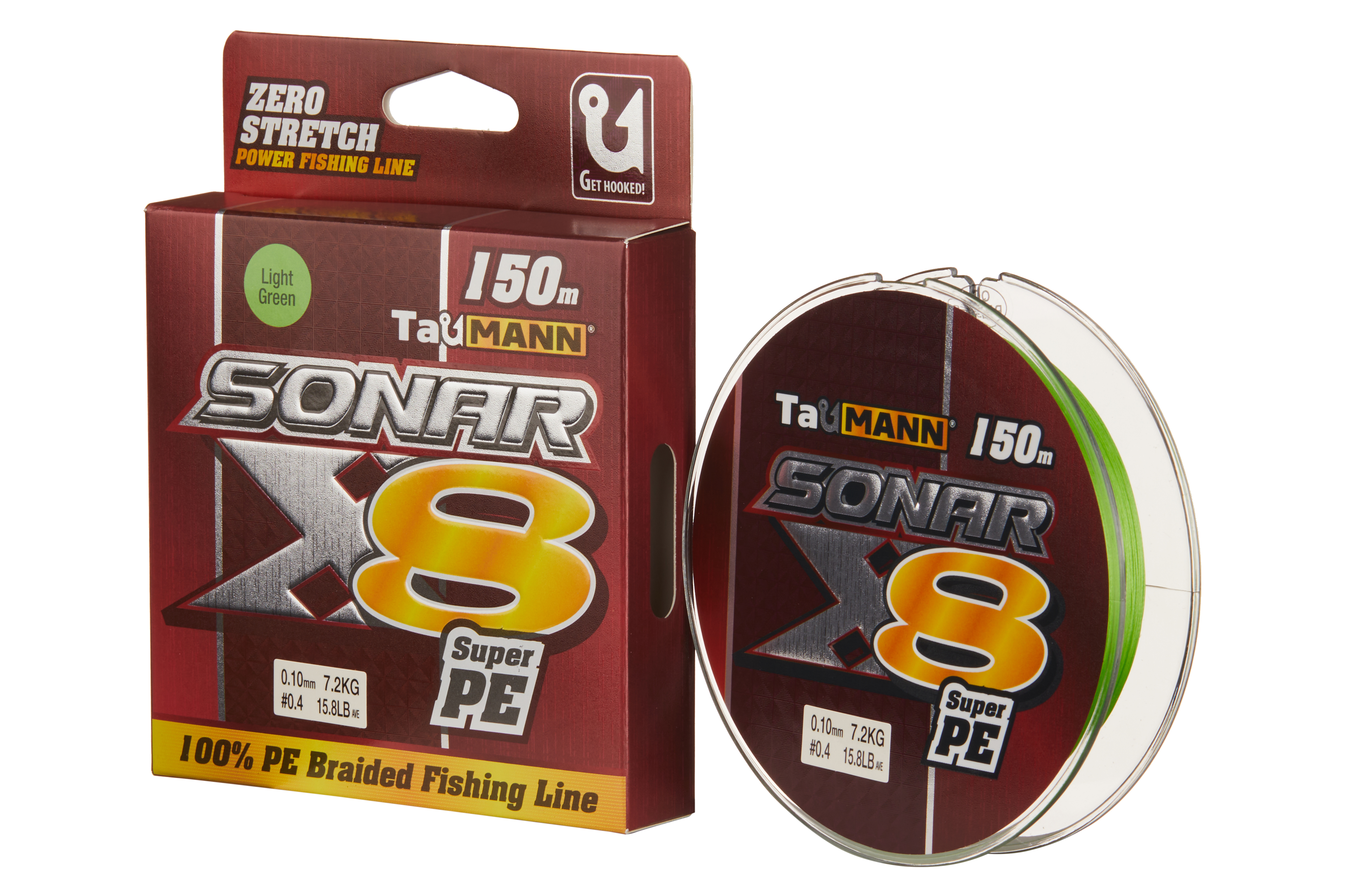 Шнур TauMANN Sonar PE X8 150m #0.4 (0.10mm) Light Green