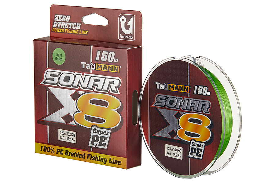 Шнур TauMANN Sonar PE X8 150m #2.0 (0.23mm) Light Green