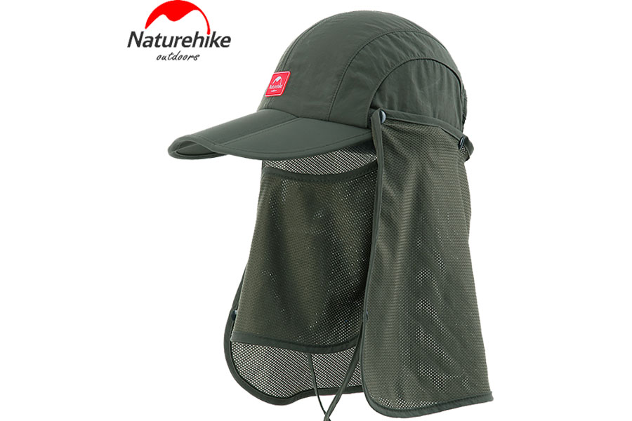 Кепка NATUREHIKE Folding Quick-Dry Cap (With Protective Breathable Mesh, Army green, 56-59)