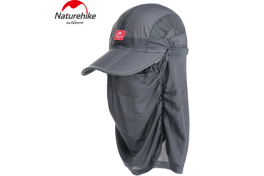 Кепка NATUREHIKE Folding Quick-Ultralight Dry Cap(With Protective Breathable Mesh, Dark gray, 56-59)